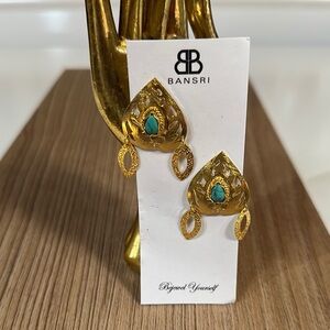 Gold and Turquoise Earrings